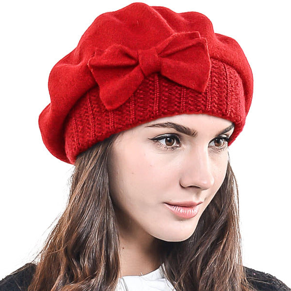 forbusite  Bow Dress Beanie Winter Hat 