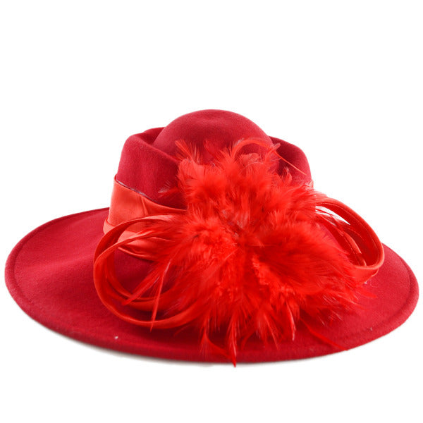 FORBUSITE Women Wool Felt winter Hats red 1920s 1950s 60s 