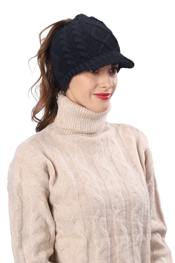 women winter hat beanie visor black forbusite