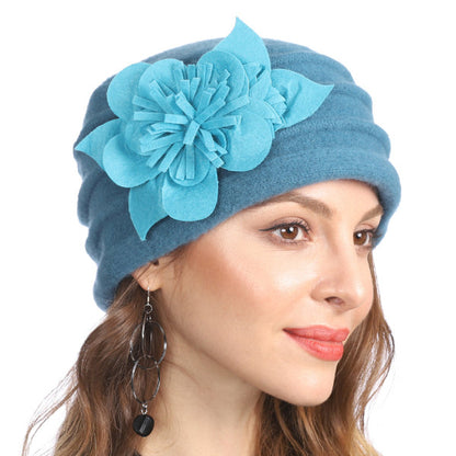 forbusite Wool Beret Beanie Hats women blue