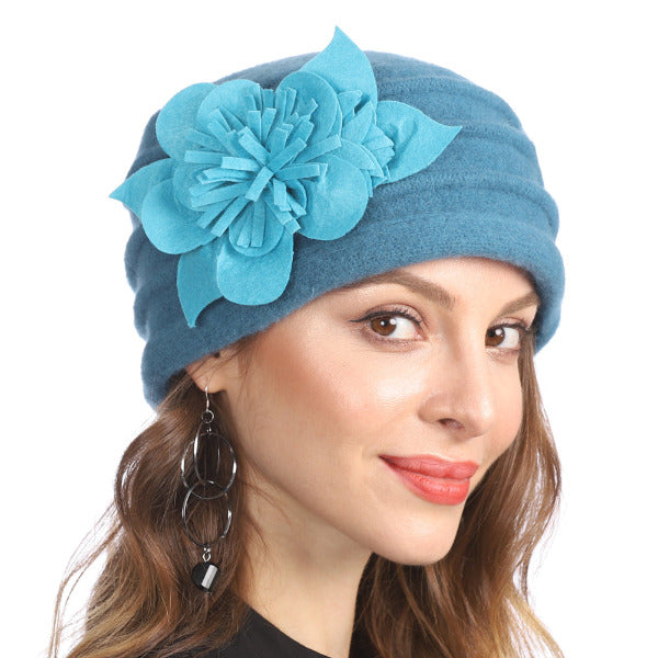 forbusite Wool Beret Beanie Hat for women teal