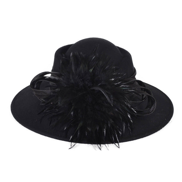  FORBUSITE Women black Wool Felt hat winter