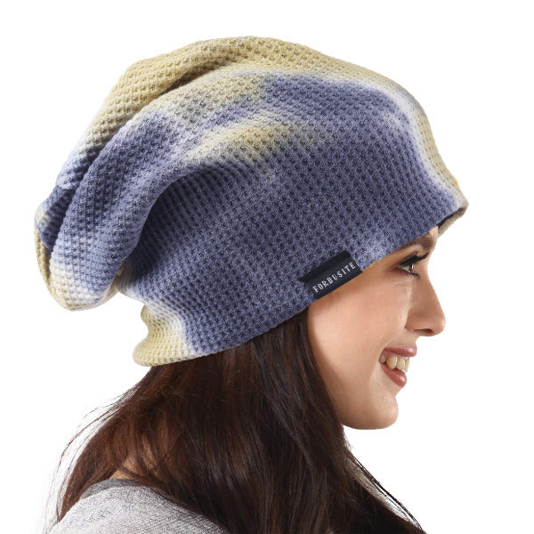 forbusite Cotton Tie-dye Slouchy Beanie Hat for women