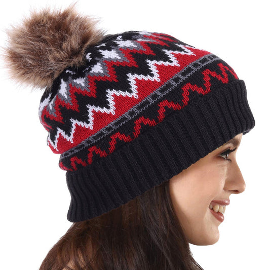 forbusite Women Knitted Pom Pom Beanie Cap 